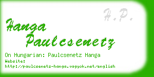 hanga paulcsenetz business card